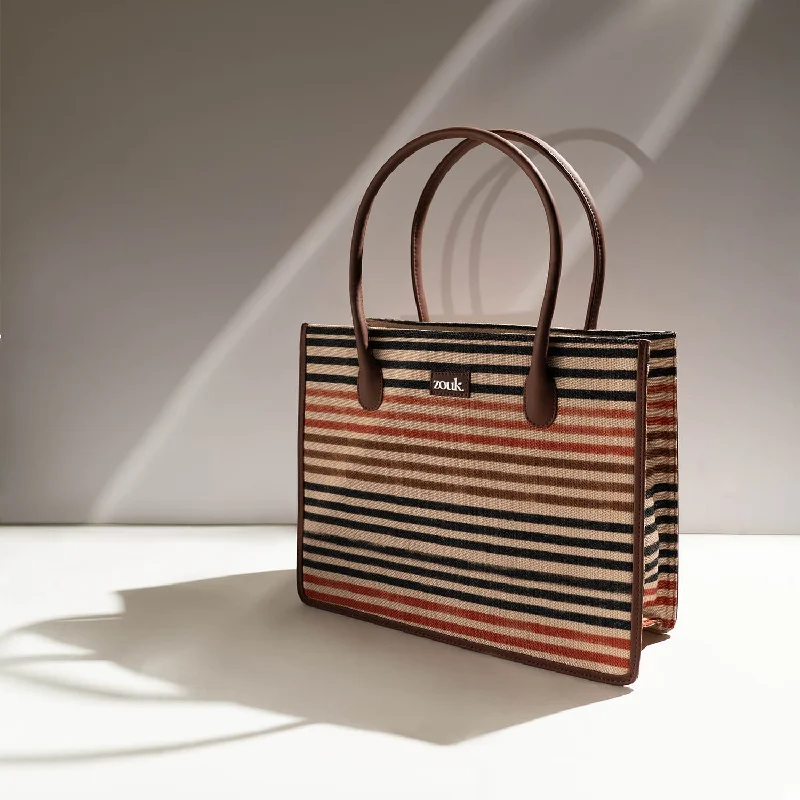 Versatile Bags That Suit Any Outfit Or Event Qutub Stripes Book Tote