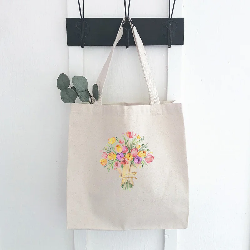 Bags With Tsa-Approved Features Tulip Bouquet - Canvas Tote Bag