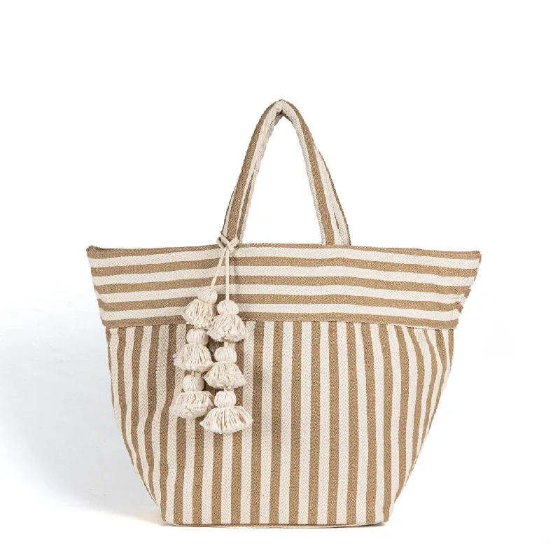 Senior Travelers Valerie Tote Organic Tassel Sand