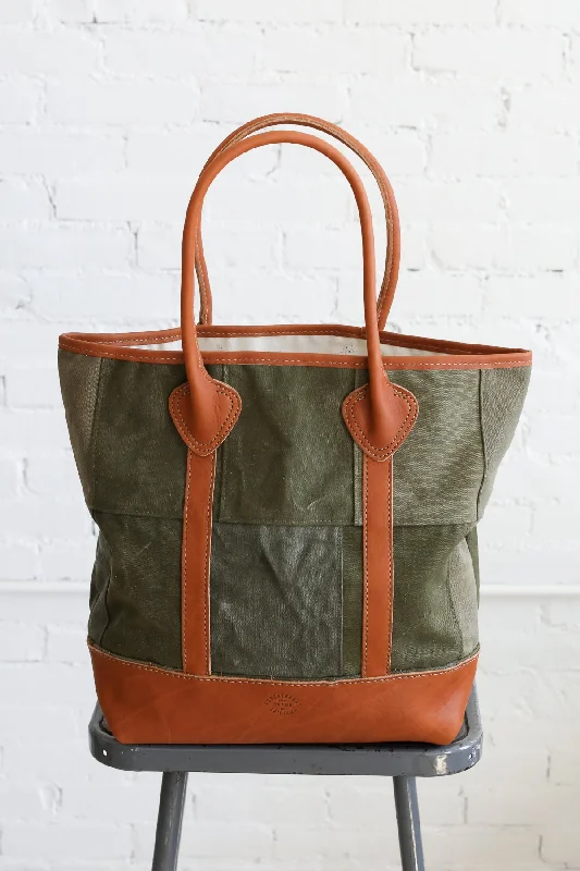 Stylish Yet Affordable Bags WWII era Salvaged Canvas Patchwork Tote Bag