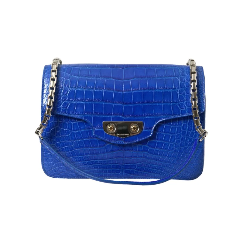 Bags With Tsa-Approved Features Balenciaga Chic Alligator Skin Chain Shoulder Bag