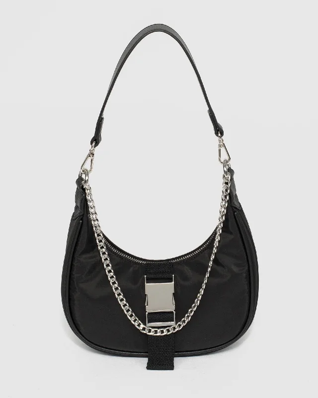 Vintage Bags For Retro And Classic Fashion Lovers Black Ariarne Chain Shoulder Bag