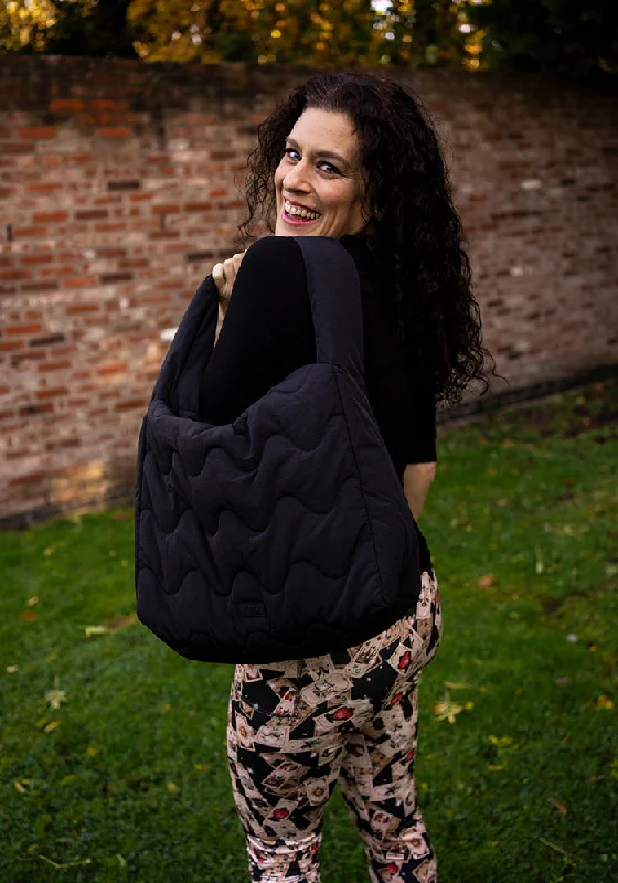 High-Quality Bags Black Quilted Shoulder Popsy Bag