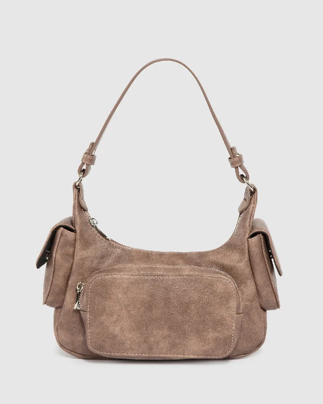 Cozy Handbags With Clearance Prices Brown Delilah Pocket Shoulder Bag