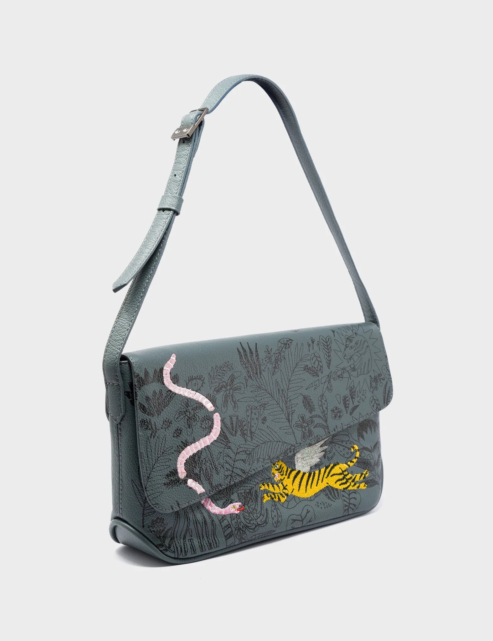 Flash Sale On Premium Bags Bruno Medium Stormy Gray Leather Shoulder Bag - El Trópico Design