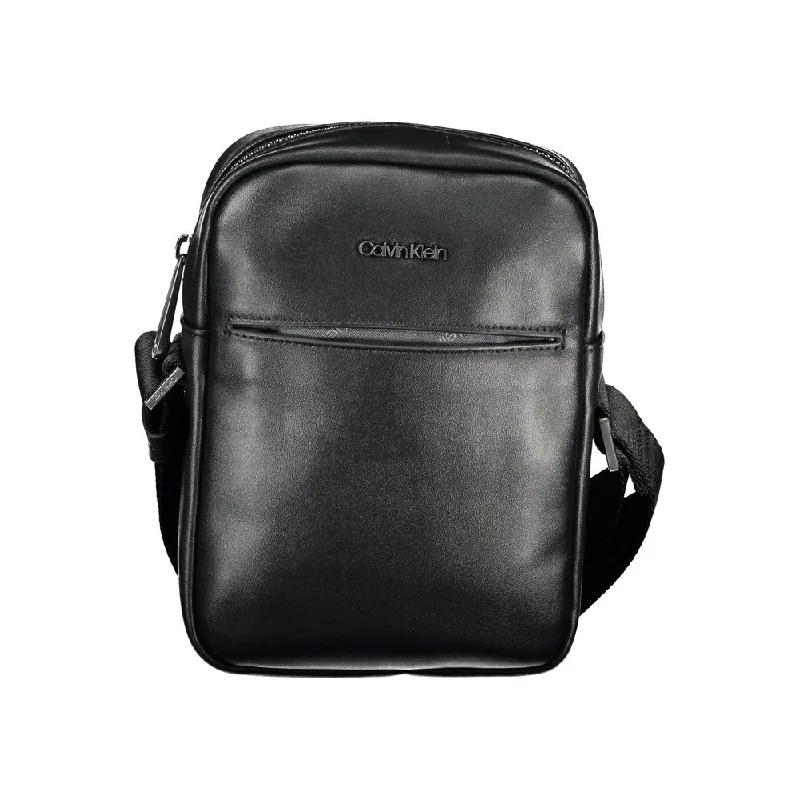 Discounted Designer Bags For Clearance Sale Calvin Klein Eco-Chic Black Shoulder Bag with Logo Detail