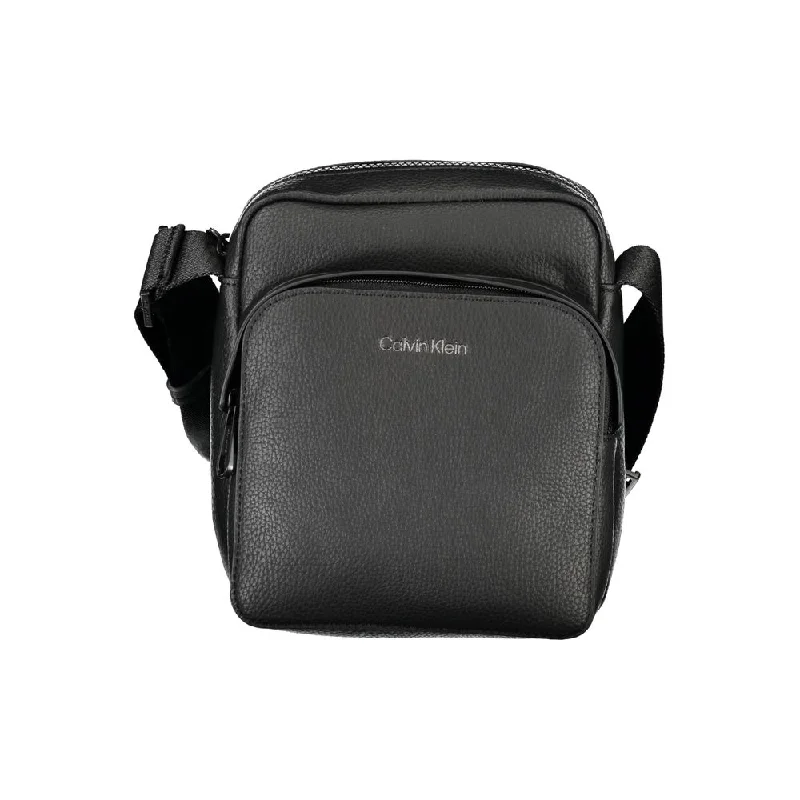 Genuine Bags On Clearance Sale Calvin Klein Elegant Black Shoulder Bag with Contrasting Accents