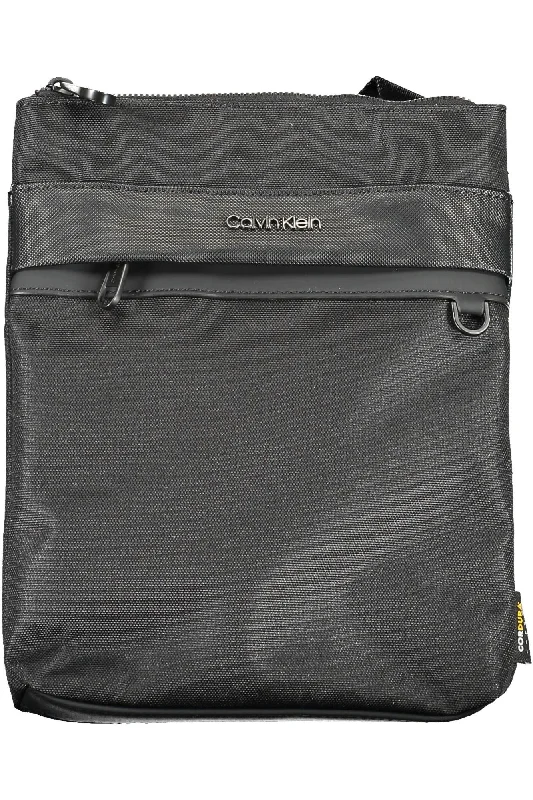 Durable And Fashionable Bags For Daily Use Calvin Klein Black Polyester Men Shoulder Bag