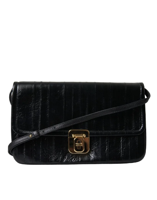 Discounted Designer Bags On Sale Dolce & Gabbana Elegant Eelskin Leather Shoulder Bag