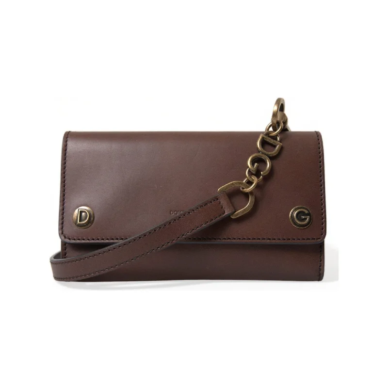 Inspired Bags For Modern Sophistication Dolce & Gabbana Elegant Leather Shoulder Bag in Rich Brown