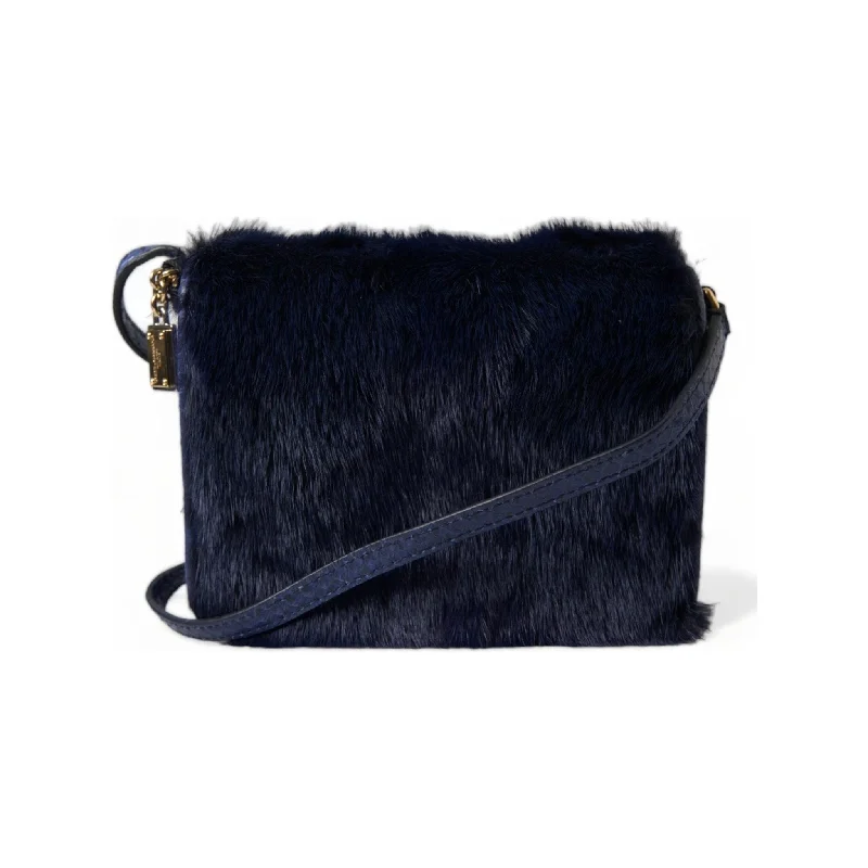 Trendy Bags Dolce & Gabbana Exquisite Blue Mink Fur Shoulder Bag