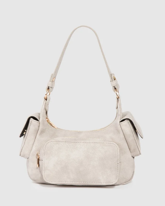 Affordable Bags For College Students On Sale Grey Delilah Pocket Shoulder Bag