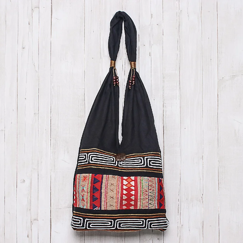 Eco-Friendly And Discounted Bags Hill Tribe-Style Cotton Shoulder Bag from Thailand - Earth Love