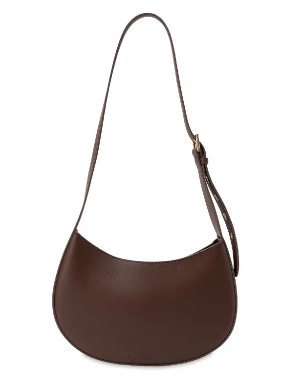 Inspired Bags For Modern Sophistication Mocha Eliana Leather Shoulder Bag- Chocolate