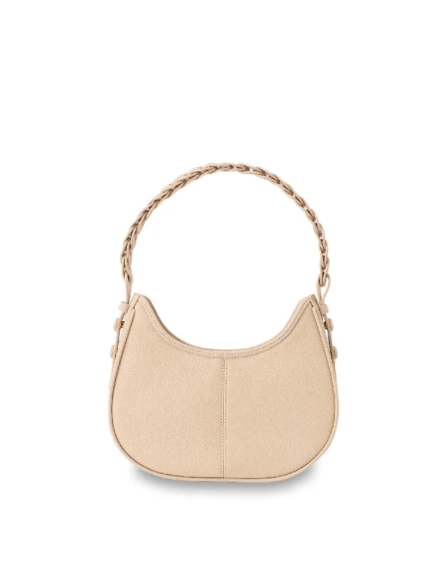 Party Bags For New Year's Eve And Special Occasions Mocha Lidia Leather Shoulder Bag- Cream