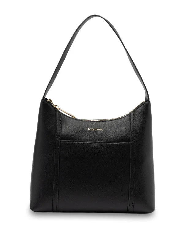 Minimalist Bags For Clean And Modern Aesthetics Mocha Stella Shoulder Bag- Black