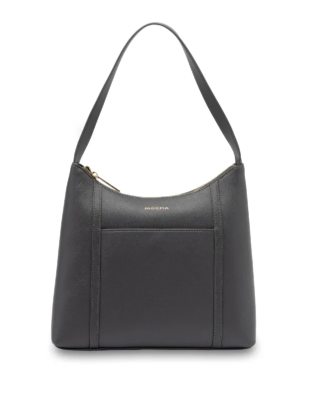 Designer Bags For Luxury Collectors Mocha Stella Shoulder Bag- Slate Grey