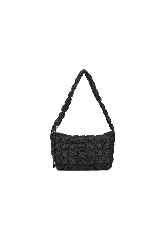 Durable And Cheap Bags FESTIVAL SOFT QUILTED BUCKET SHOULDER BAG WITH ADJUSTABLE DRAWSTRING IN BLACK