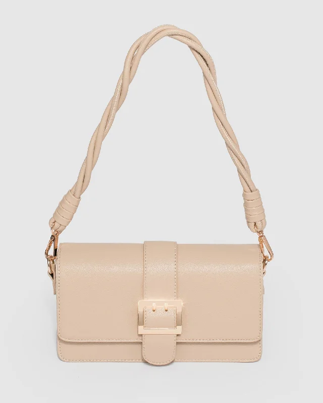 Stylish Bags With Discounts Nude Francesca Twist Shoulder Bag