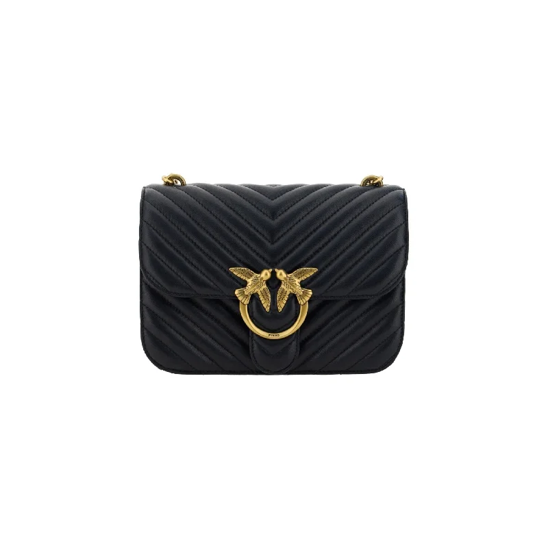 Limited-Time Offer On Trendy Bags PINKO Elegant Black Quilted Leather Shoulder Bag