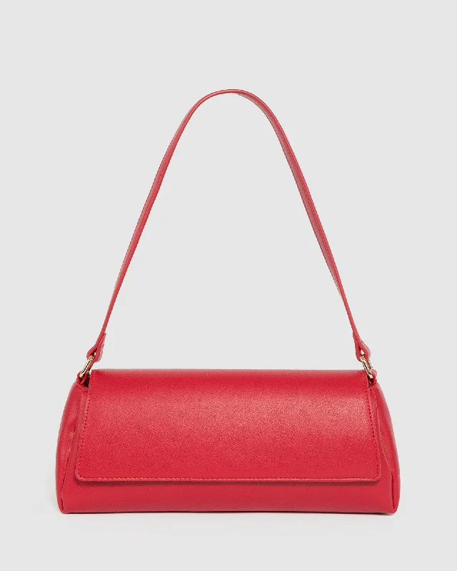 Discounted Designer Bags For Clearance Events Red Keely Flap Shoulder Bag