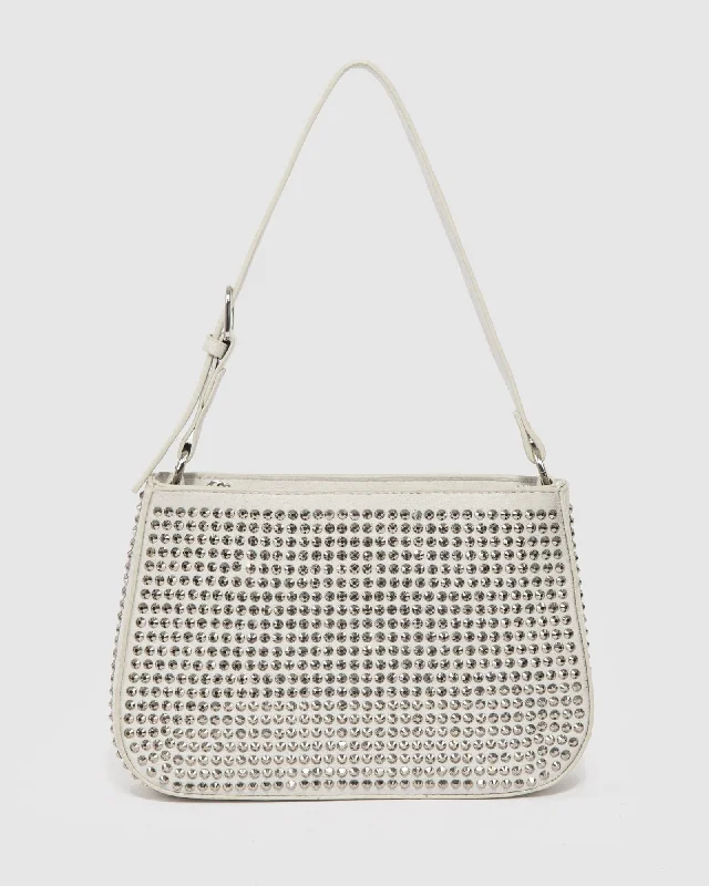 Lightweight And Functional Bags For Travel And Work Silver Camila Crystal Shoulder Bag