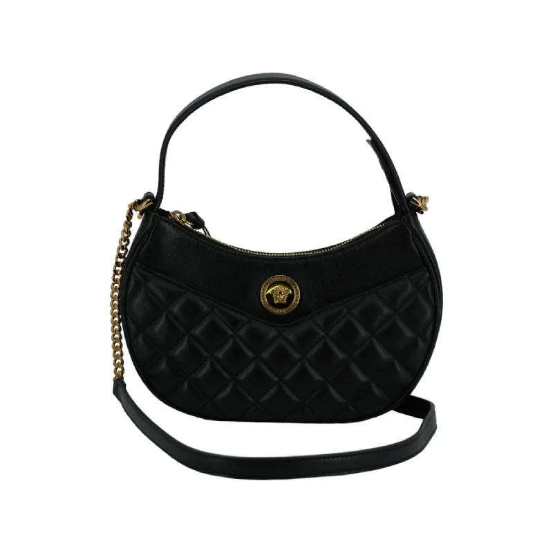 Inspired Bags For Timeless Elegance Versace Elegant Half Moon Leather Shoulder Bag