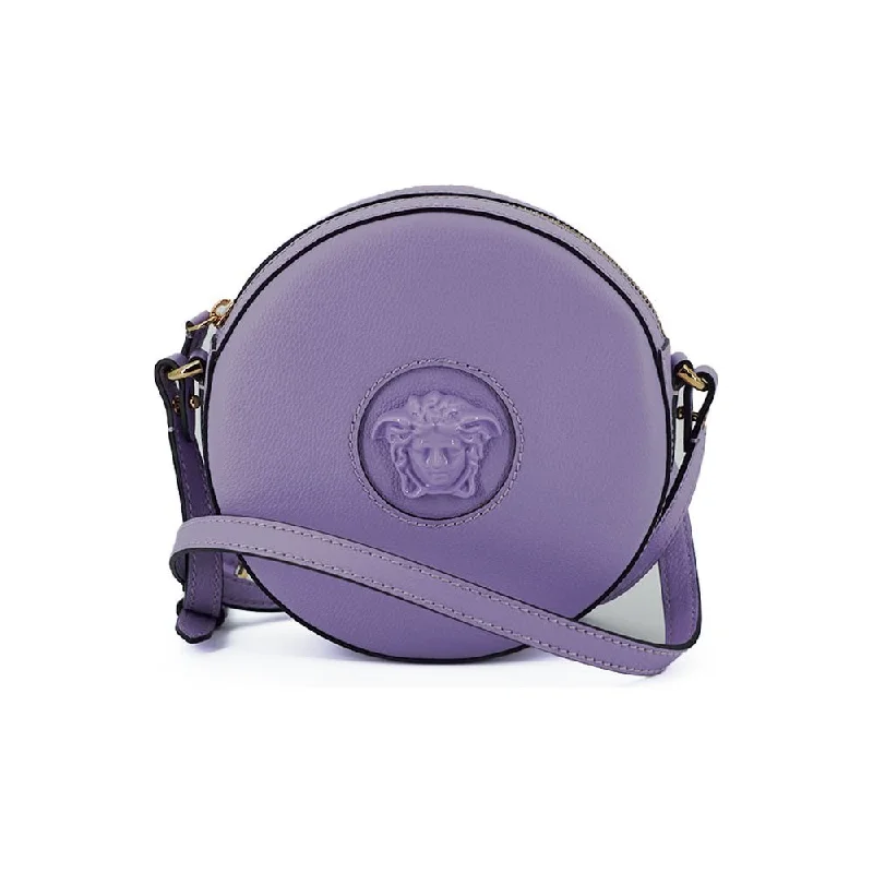 Discounted Designer Bags For Clearance Sale Versace Elegant Purple Round Shoulder Bag