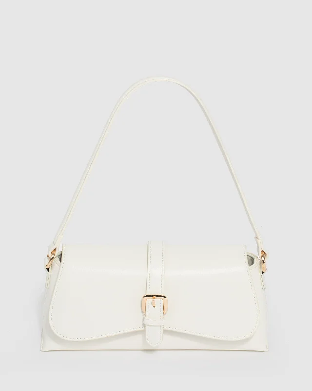 Vibrant Bags With Discounts White Sasha Buckle Shoulder Bag