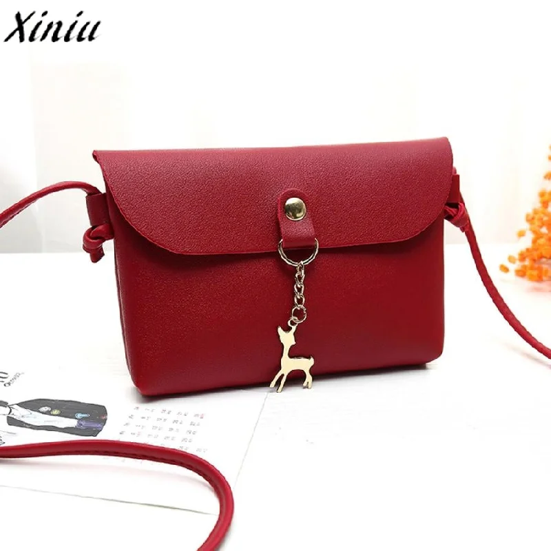 Limited-Time Offer On Trendy Bags xiniu New Arrive Famous Design Vintage Luxury Fashion Women's Vintage Small Deer Pendant Leather Crossbody Shoulder Bag