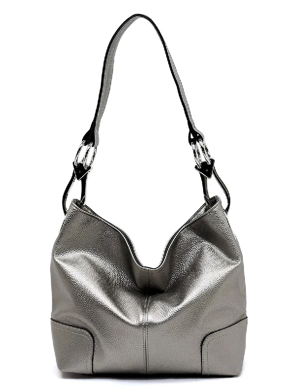 Functional Bags For Busy Moms And Dads Emery Classic Shoulder Bag in Pewter