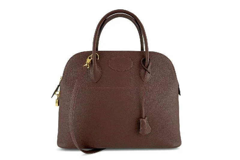 Everyday Bags For Work, School, Or Errands Excellent Hermes Havanne Brown 35/37cm Mou Bolide Shoulder Tote Bag GHW