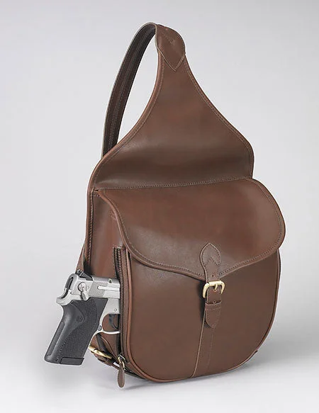 Vibrant Bags With Discounts GTM Concealed Carry Leather Shoulder Saddlebag Mocha Brown