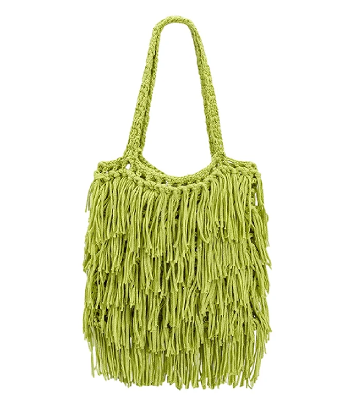 Designer Bags For Luxury Collectors With Offers Hand-Woven Cotton Hemp Knit Shopping Hobo Shoulder Bags , Natural Dyed