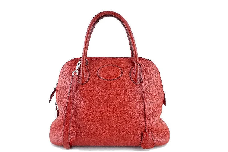 Genuine Bags On Clearance Sale Hermes Vermillion Red 31cm Bolide Shoulder Tote Bag