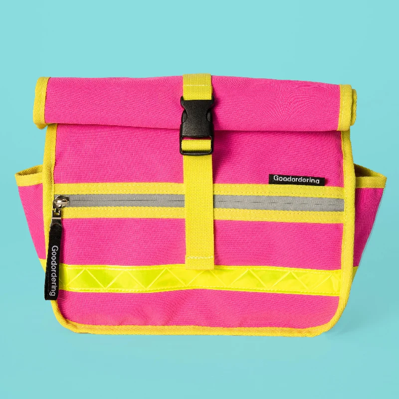 Discounted Designer Bags For Clearance Events Neon Pink Rolltop Handlebar bag / shoulder bag