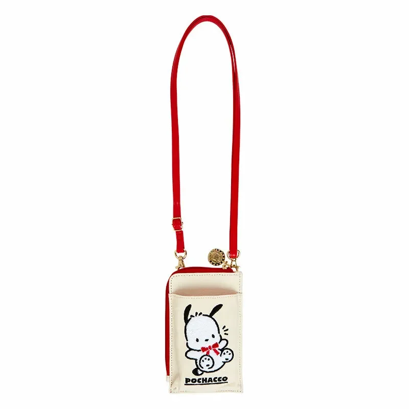 Rustic Bags For Outdoor And Nature-Inspired Looks Pochacco 35th Anniversary Red Ribbon Smartphone Shoulder Bag