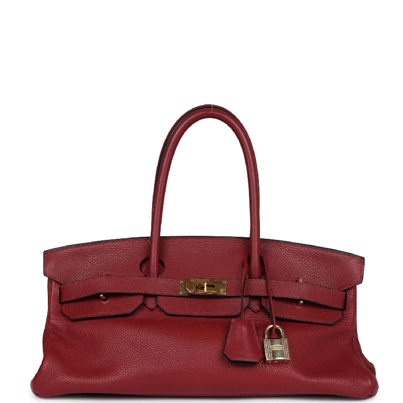 Festival Bags For Concerts And Events Pre-owned Hermes Shoulder Birkin 42 JPG Rouge H Clemence Gold Hardware