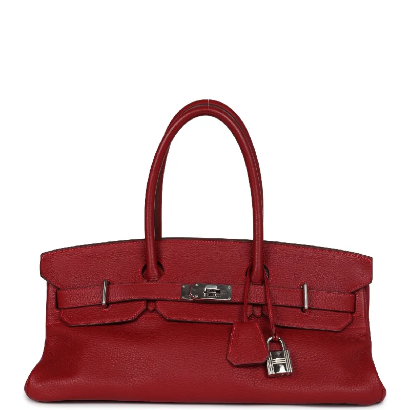 Urban Bags For City Life And Streetwear Fashion Pre-owned Hermes Shoulder Birkin 42 JPG Rouge Vif Clemence Palladium Hardware