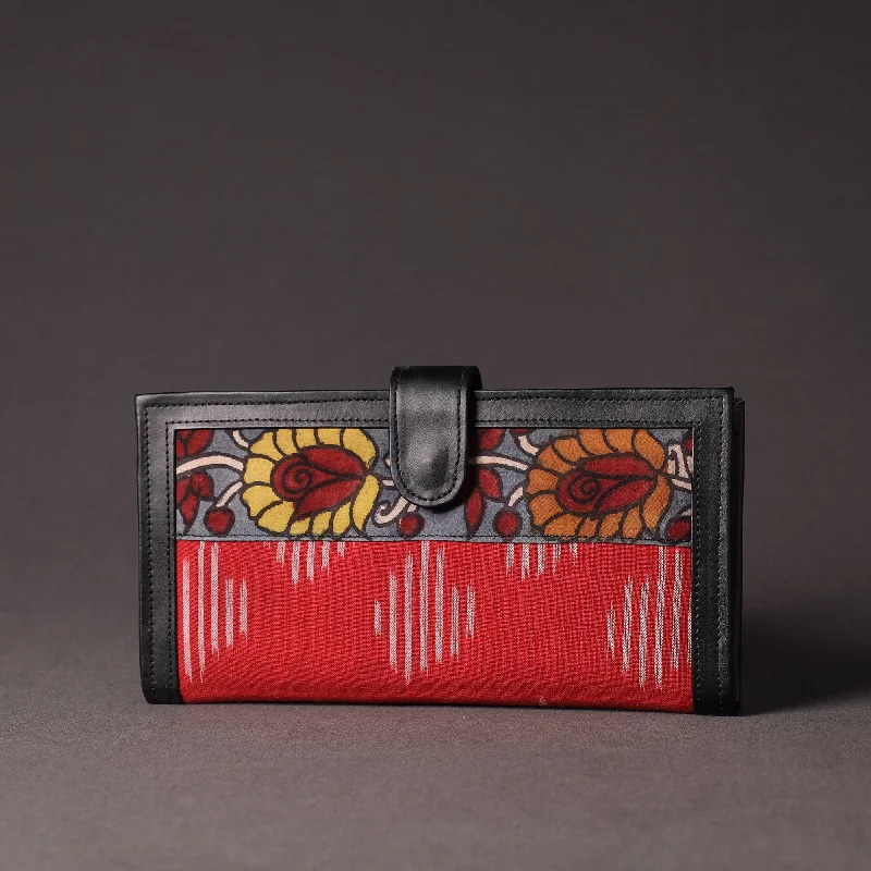 Valentine's Day Red - Handpainted Kalamkari Natural Dyed Cotton Clutch