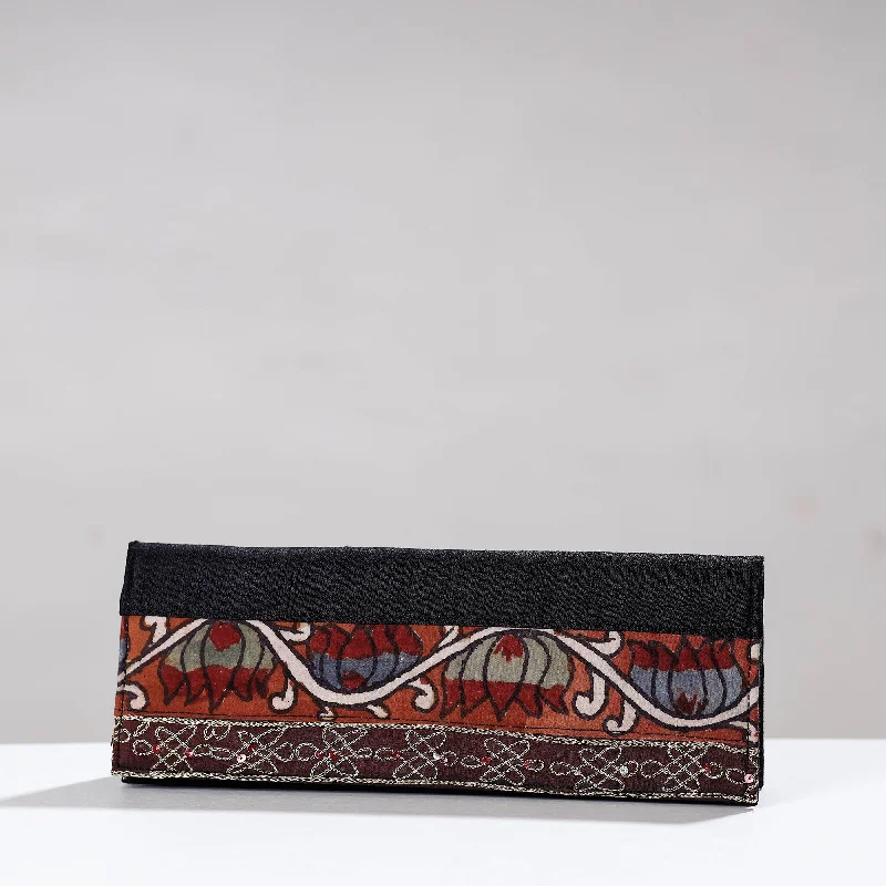 Black Friday And Cyber Monday Bag Deals Black - Handpainted Kalamkari Ghicha Silk Clutch