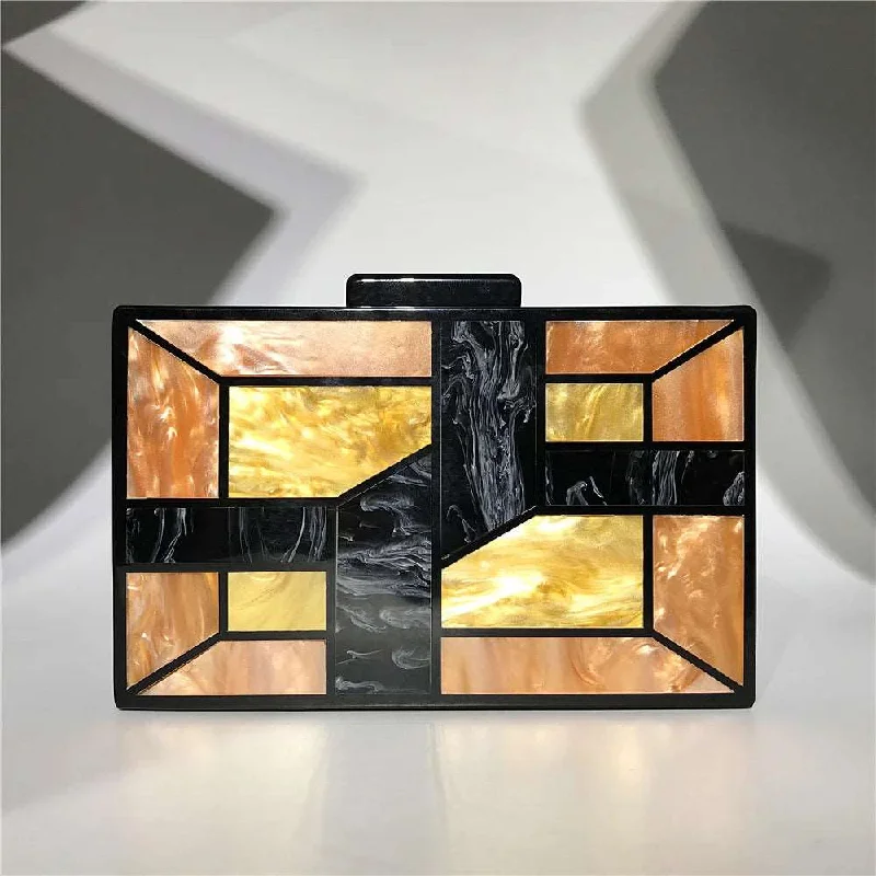 Black Friday Deals On Stylish Handbags Acrylic Geometric Clutch