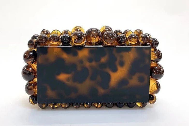 Trendy Bags Acrylic Pearl Marble Clutch