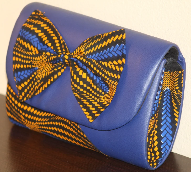 Clearance Bags For Budget Shoppers Ankara & Leather Clutch/Purse OB