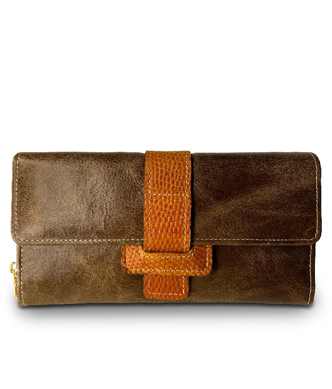 Versatile Bags That Suit Any Outfit Or Event Arabica Women's Genuine Leather Clutch - Olive Green