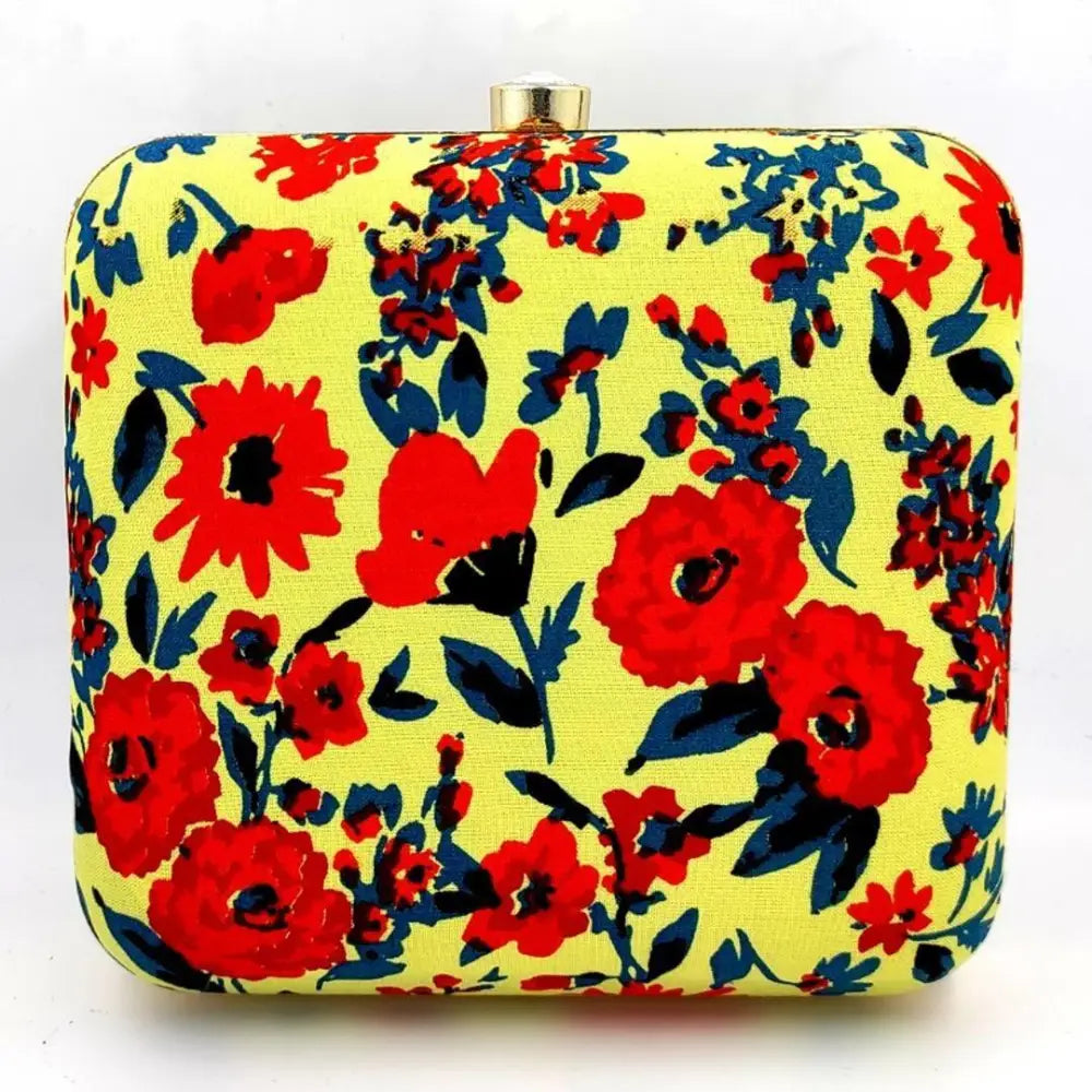 Stylish Yet Affordable Bags Attractive Printed Box Clutch Bridal Party Purse Clutch Box