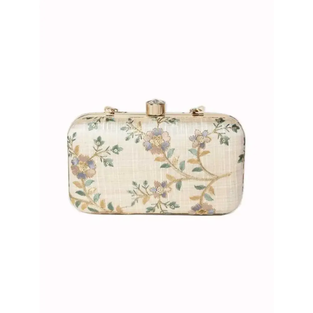 Clearance-Priced Bags Attractive Tulle Embroidered Faux Silk Clutch