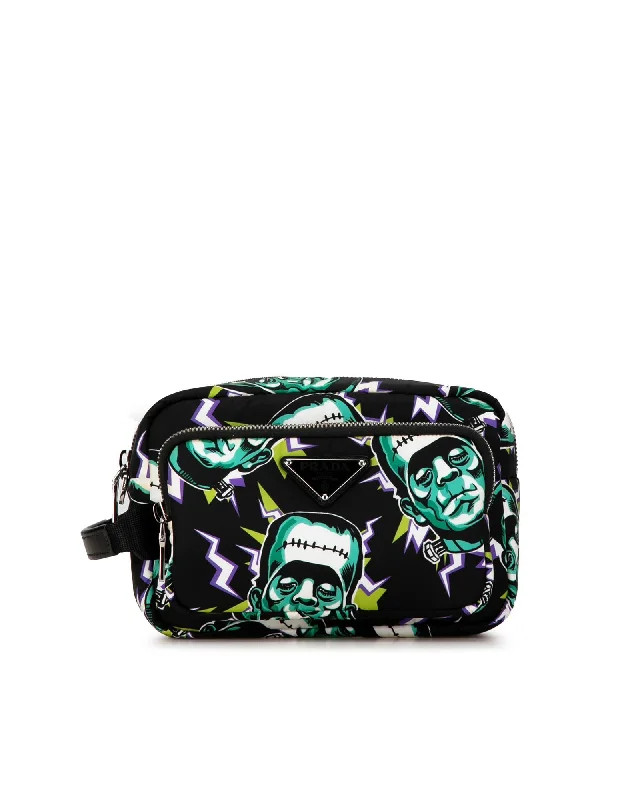 Festival Bags For Concerts And Events Prada ReNylon x Monster Print Clutch Bag