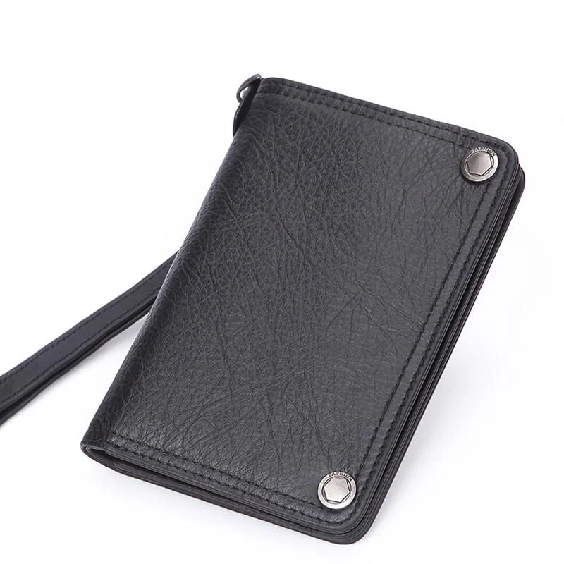 Black Friday Deals On Stylish Handbags Black Small MENS LEATHER Bifold Wallet SLIM ZIPPER CLUTCH WRISTLET Brown Wallet FOR MEN