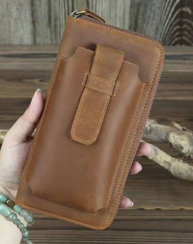 Uxury Designer Handbag Brands Brown Vintage Leather Long Wallet for Men Bifold Black COffee Phone Clutch Wallet For Men